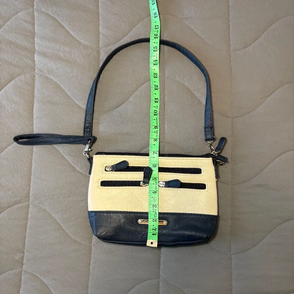 Stone Mountain Off White &‎ Navy Blue Shoulder Bag - Picture 3 of 8